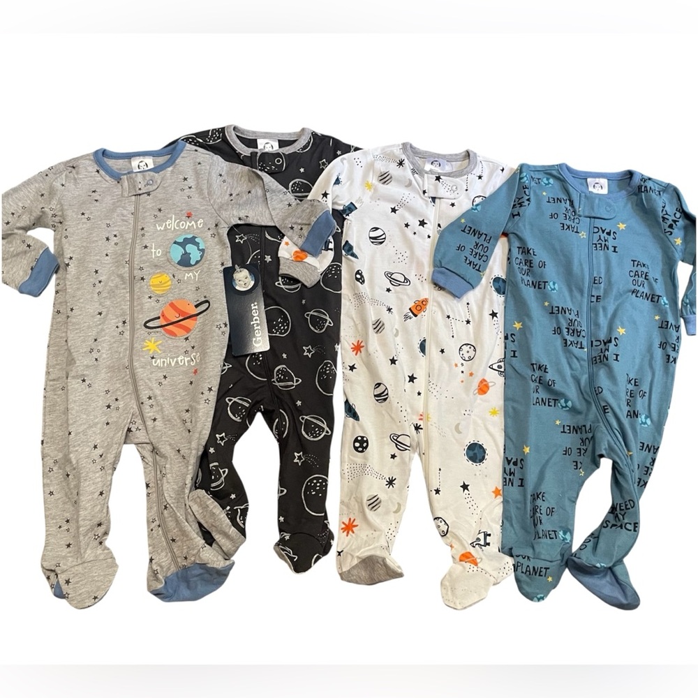 Gerber Space/Planet Footies One Piece Bundle